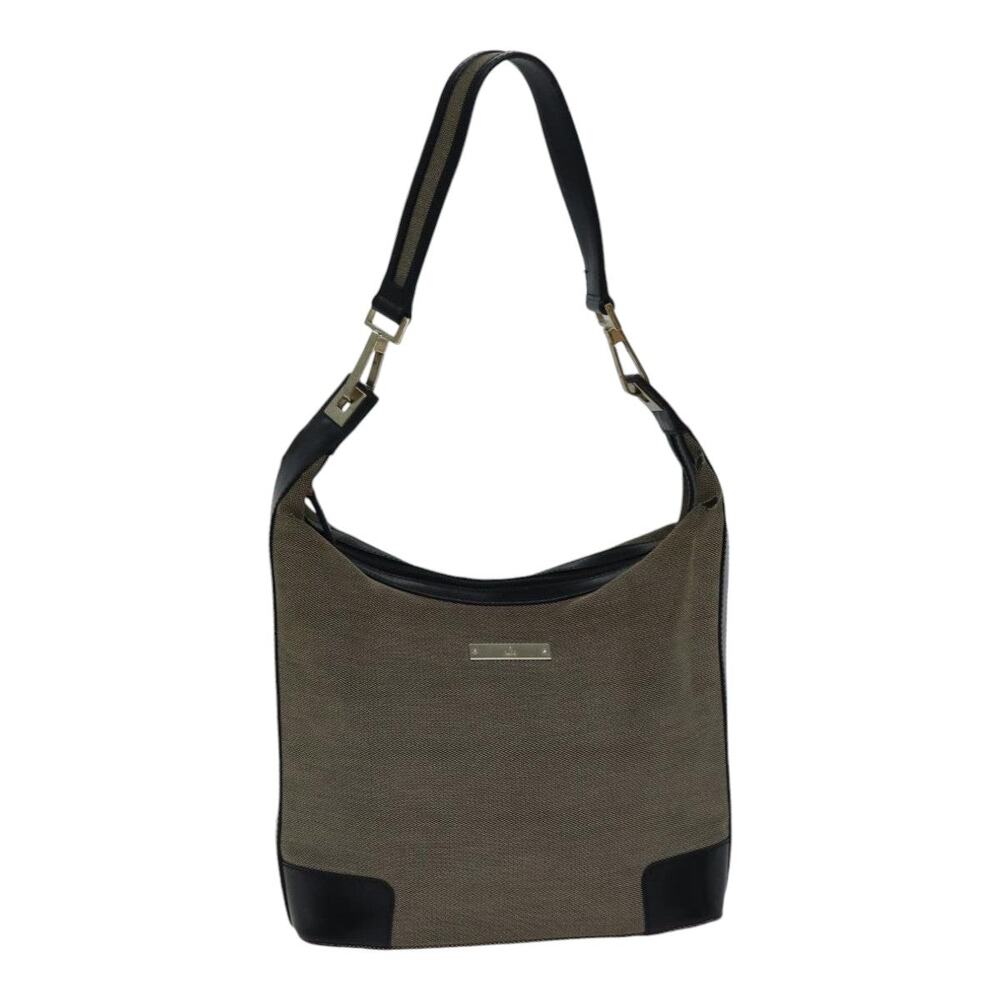 GUCCI Shoulder Bag Canvas Beige